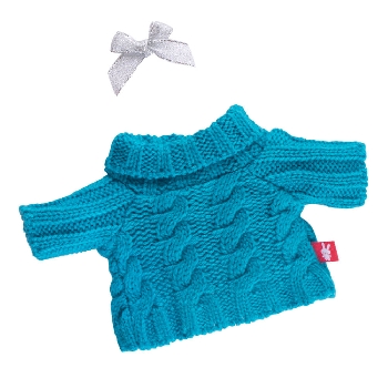 Свитер с косами голубой