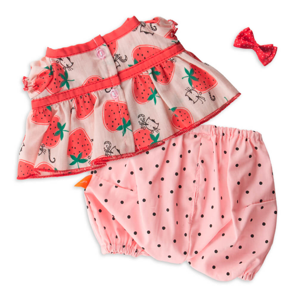 Блузка в клубничку и штанишки в горох