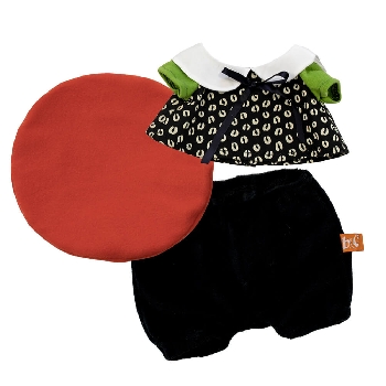 Красный берет, блузка и черные штанишки