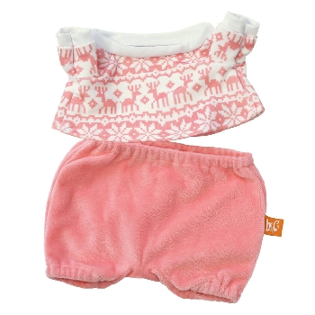 Розовый комплект со снежинками и оленями