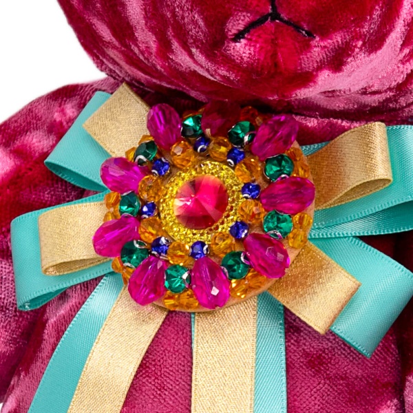 БернАрт Медведь розовый с брошкой medved_rozovyy_s_broshkoy