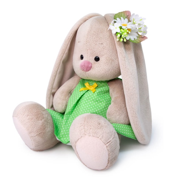 в платье в горох и с ромашкой