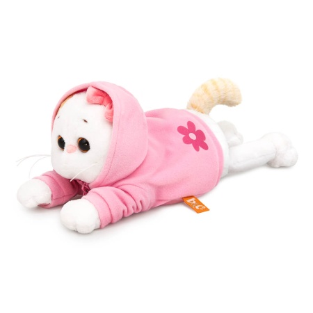 Кошечка Ли-Ли в худи с цветочком (лежачая)