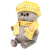 Басик baby в берете и шарфе в клетку