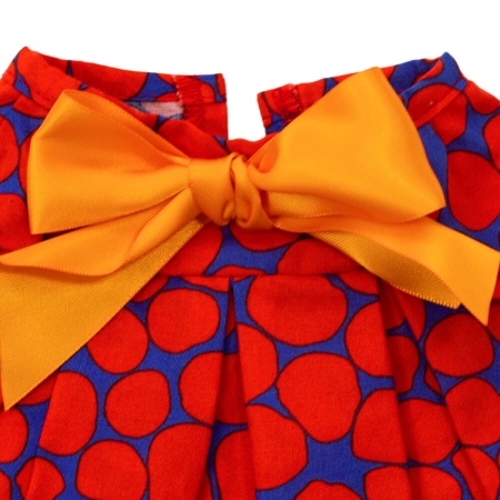 Платье с пышным оранжевым бантом