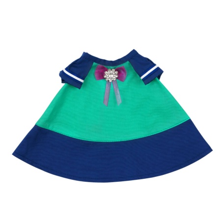 Сине-бирюзовое платье «Круиз» и фетровая сумочка