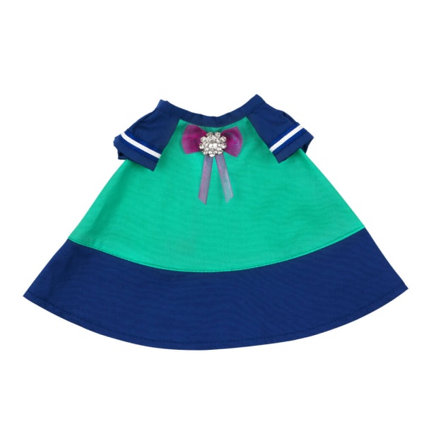 Сине-бирюзовое платье «Круиз» и фетровая сумочка