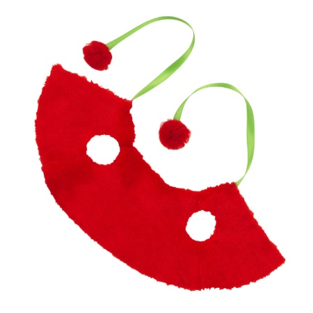 Платье с вишнями и жилет с помпонами