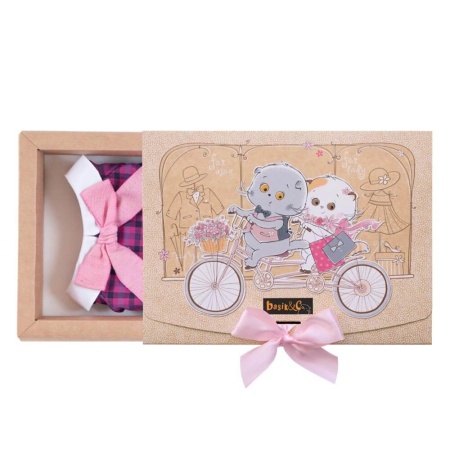 Платье в клетку с розовым бантом