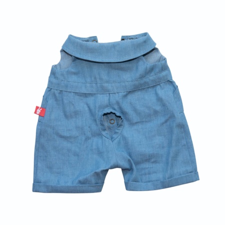 Джинсовый комбинезон и косынка