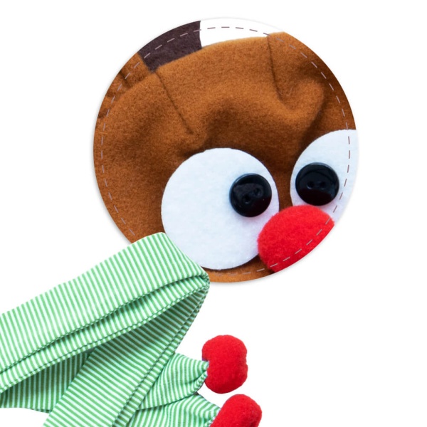 Шапка «Олень» и шарфик с помпонами | БУДИ БАСА Шапка «Олень» и шарфик с помпонами