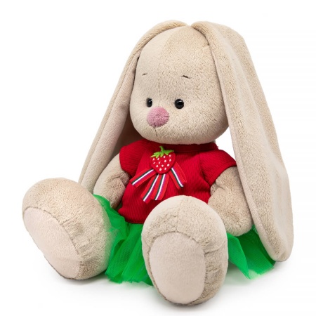 Зайка Ми в комбинированном платье с земляничкой