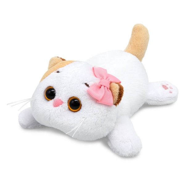 Кошечка Ли-Ли с бантиком лежачая на липучке | БУДИ БАСА Кошечка Ли-Ли с бантиком лежачая на липучке