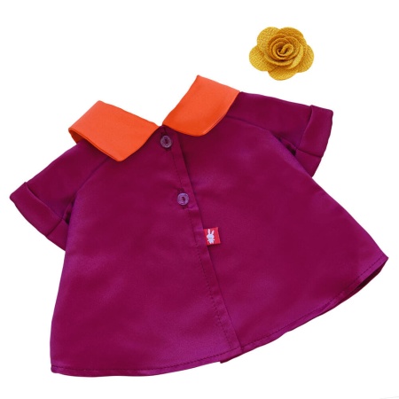 Красное платье с оранжевым воротником