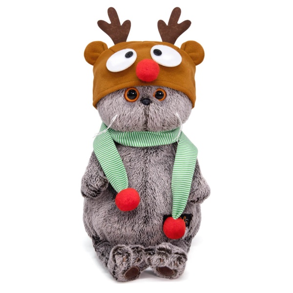 Шапка «Олень» и шарфик с помпонами | БУДИ БАСА Шапка «Олень» и шарфик с помпонами