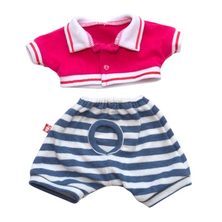 Толстовка поло и полосатые штаны