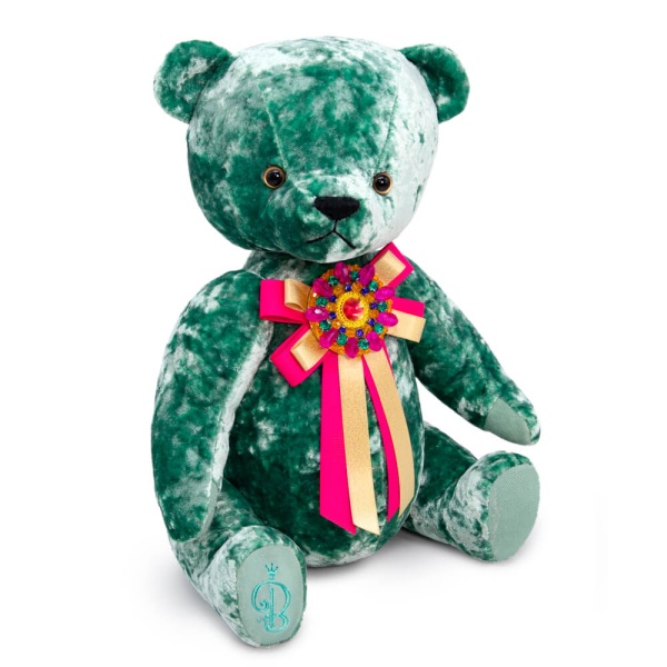 БернАрт Медведь изумрудный с брошкой 