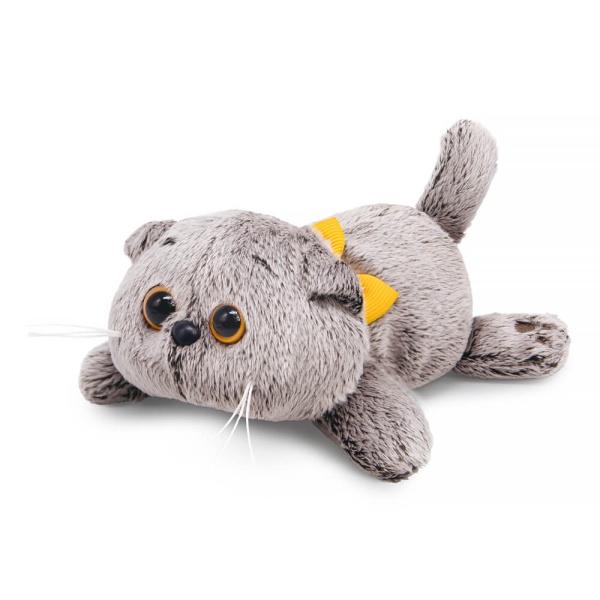 Кот Басик с бантиком лежачий на липучке | БУДИ БАСА Кот Басик с бантиком лежачий на липучке